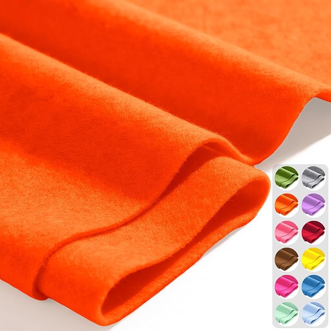 Neon Orange 36" X 36" Felt Fabric Sheet by Luceinvita