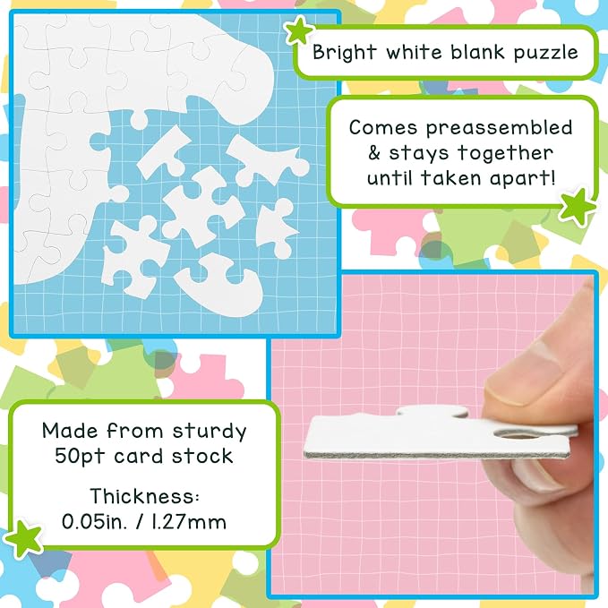 Hygloss 100 Blank Person-Shaped Puzzles – 8.5 x 10.5 Inches – Ideal - Image 4