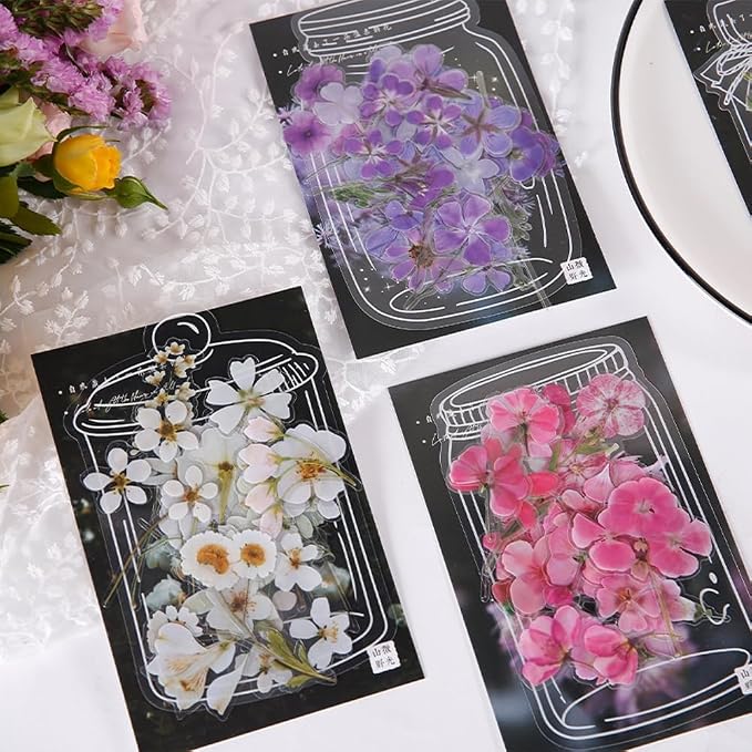 160 Pcs Transparent Flower Stickers - Image 9
