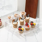 ANDGOO Large Acrylic Display Risers, 2 Sets Clear Rectangular Showcase - Image 3