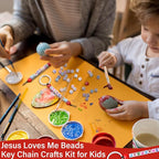 Ferreve 36 Sets Jesus Loves Me Beads Keychain Crafts - Image 5