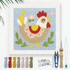 Doodlream Cute Chickens DIY Punch Needle Embroidery Kit by Doodlream