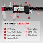 S&F STEAD & FAST Digital Calipers 6 inch, Caliper Measuring Tool, Stainless - Image 8