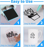 HTVRONT Black Permanent Vinyl, Self Adhesive Vinyl Roll Stickers - Image 4