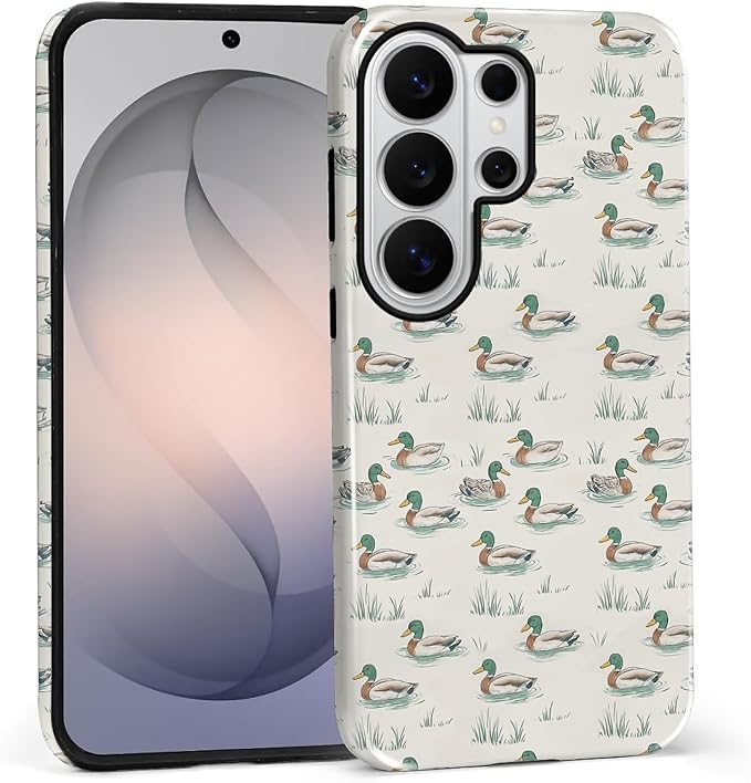 for Samsung Galaxy S26 Ultra Case, Cute Duck Pattern Glossy 2 in 1 Shockproof by Teonvpu