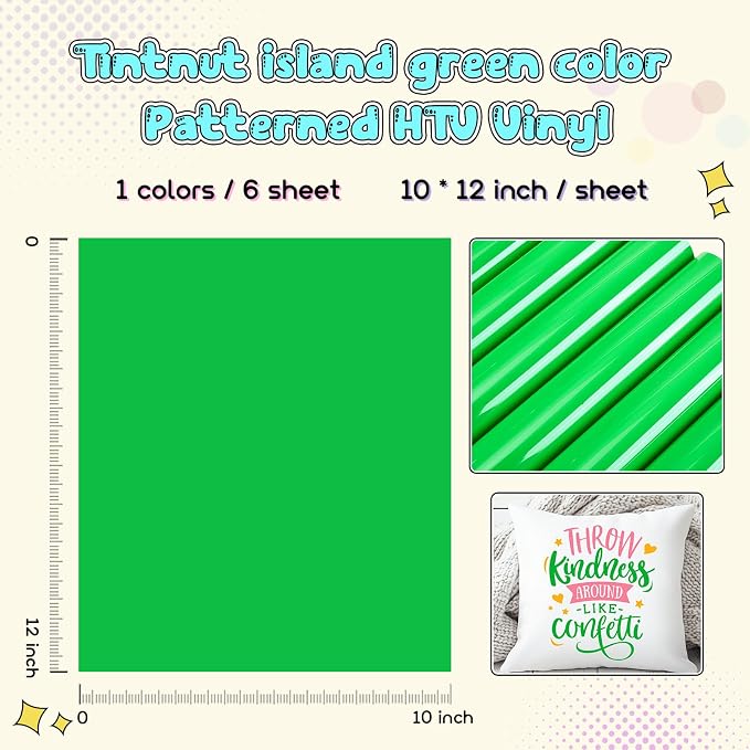 Tintnut Island Green Heat Transfer Vinyl, easy cut & weed, stretch washable - Image 2