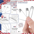 40 Safety Pin Fashion Bulk Include Safety Pin and Small Beads, Flag Bead Craft - Image 3