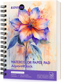 KOVIEDE 100% Cotton Watercolor Paper Pad 30 Sheets, Cold Press 140lb/300gsm by KOVIEDE