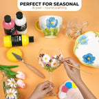 Nicpro 18 Colors Acrylic Glass Paint Set Large Bulk Enamel & Ceramic Painting - Image 8