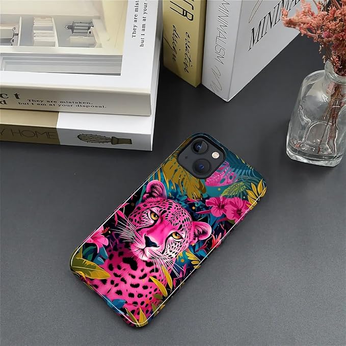 ZHEGAILIAN Case for iPhone 14 Plus, Panther Leopard Flower Durable Shockproof - Image 4
