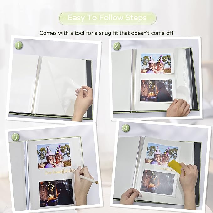 Popotop Large Photo Album Self Adhesive 4x6 5x7 8x10 Scrapbook Album DIY - Image 4