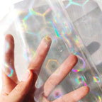 HYANG Transparent Big Pentagon PVC Super Clear Holographic Vinyl Faux Leather - Image 2