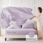 MUXHOMO 7 Pieces Queen Comforter Set, Seersucker Bed in a Bag Queen Size - Image 3