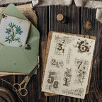 GLOBLELAND Vintage Numbers Background Clear Stamps Retro Daisy Transparent - Image 4