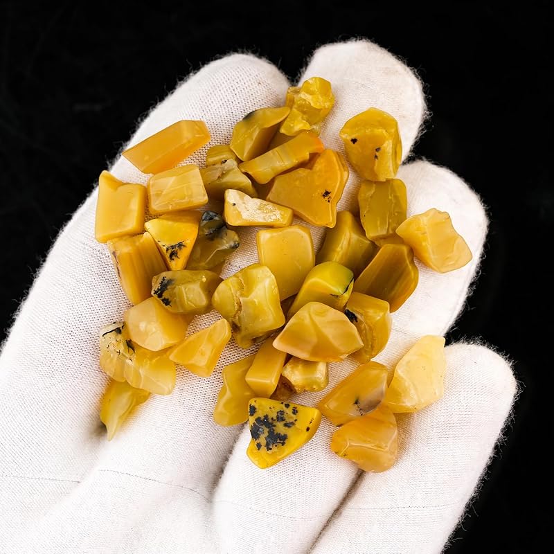 ColouredRocks 100 carats Yellow Opal Crystals, Raw Stones, Rough Gemstones - Image 4