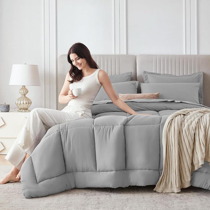 Sasttie Queen Comforter Set, 7 Pieces Bed in a Bag Queen, Complete Bedding Set - Image 8