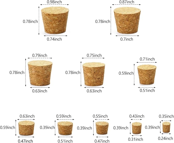 Jetec 100 Pack Assorted Cork Stoppers - Image 2