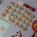24 Pcs Wax Seal Stamp Kit, Vintage Classic Brass Wax Stamp Seal Head - Image 2