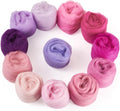 60G Needle Felting Wool Pink Multicolor Wool Roving by Spritewelry