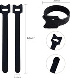 200 PCS 6 Inches Black Reusable Cable Ties, Adjustable Cord Straps, Cable - Image 2