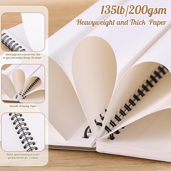 135lb/200gsm Marker Paper Pad, 5×7in Double Sided Bleedproof Marker Sketchbook - Image 4