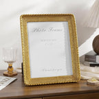 Cuspin 8x10 Picture Frame Gold, Vintage Gold Frames Rattan Textured - Image 2