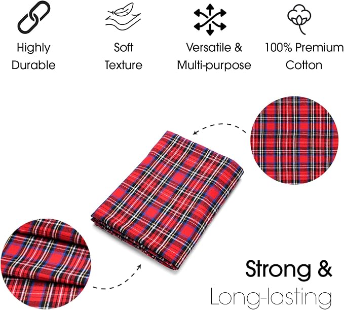 Pico Textiles 10 Yards Bolt Red and Black Tartan Plaid Flannel Fabric - Image 4