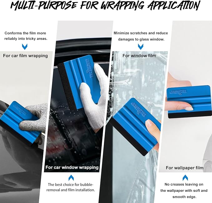 TECKWRAP Plastic Felt Edge Squeegee 4 Inch - Image 3