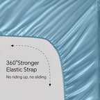 BEDELITE California King Sheets Set, Luxury Soft Airy Blue Satin Sheets - Image 5