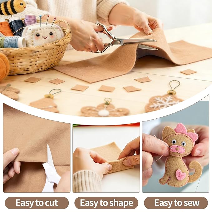 Tan Felt Fabric Sheet 72" X 36", 1.4mm Thick Large Soft Durable Flexible Craft - Image 4