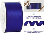 HUIHUANG Royal Blue Wired Ribbon 1-1/2 inch Cobalt Satin Wire Edge Ribbon - Image 4