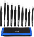 XOOL 10 PCS ESD Precision Tweezers Set, Anti-Static Stainless Steel Tweezers Kit by XOOL