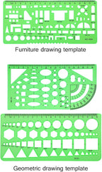 6 Pieces Plastic Measuring Templates Building Formwork Stencils Geometric - Image 3