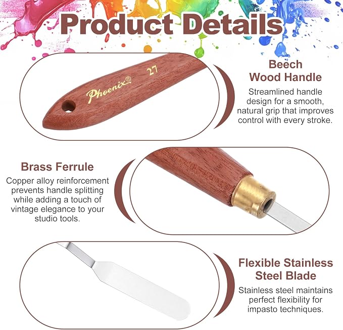 MECCANIXITY Pack of 1 Palette Knife No.27, 8.3" Long Palette Knives - Image 3