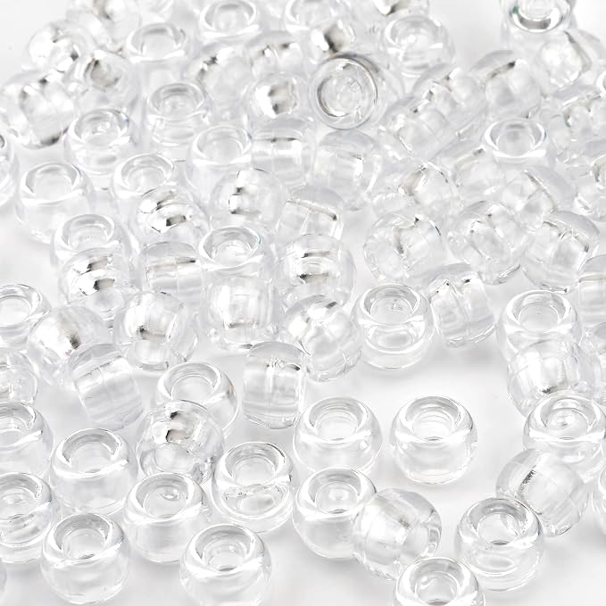 QPIXVB 1100PCS Clear Pony Beads, Kit Beads by QPIXVB