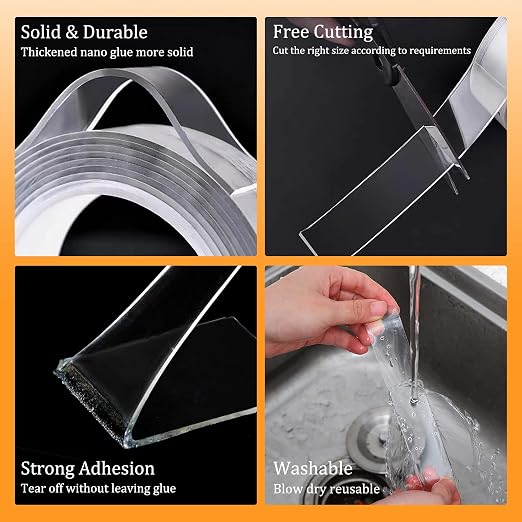 Double Sided Tape Heavy Duty for Wall Decor No Damage to Paint, Nano Two Sided - Image 3