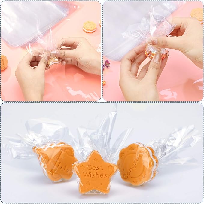 Outus 104 Pcs Colored Cellophane Sheets Cellophane Wrapping Paper - Image 5