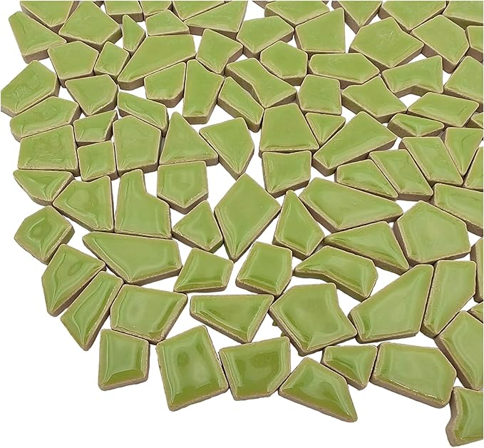 200g Ceramic Mosaic Tiles for Crafts, Irregular Stained Ceramic 0.2"x0.8" by Esweny