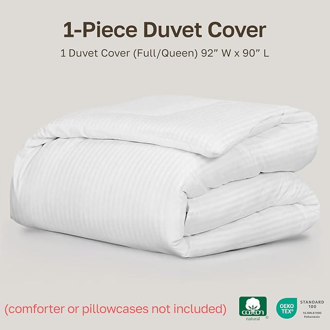 California Design Den Striped White Duvet Cover Queen/Full Only - Image 5