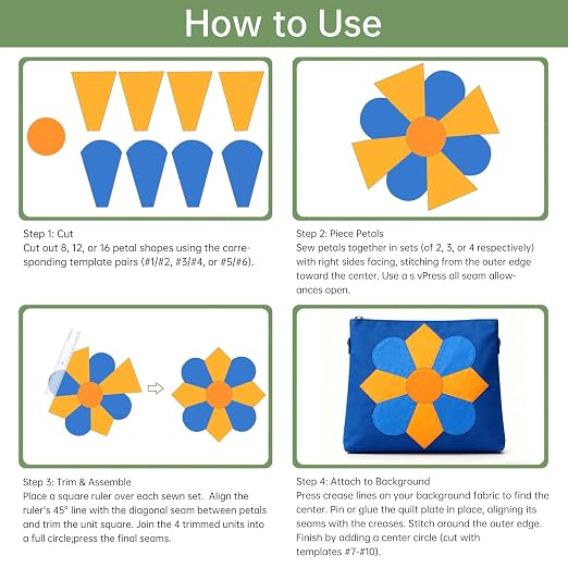 Acrylic Quilting Template Ruler, Design Plate, Patchwork Templates - Image 5