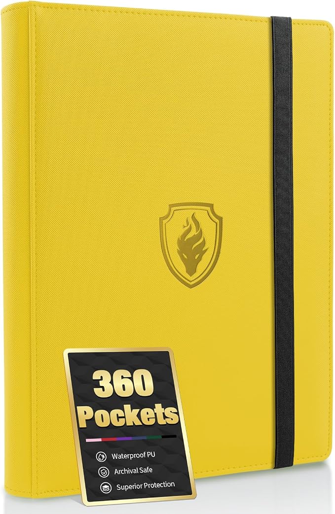 Premium 9 Pocket Card Binder for 360 Cards, Fabmaker PU Cover Trading Card by Fabmaker