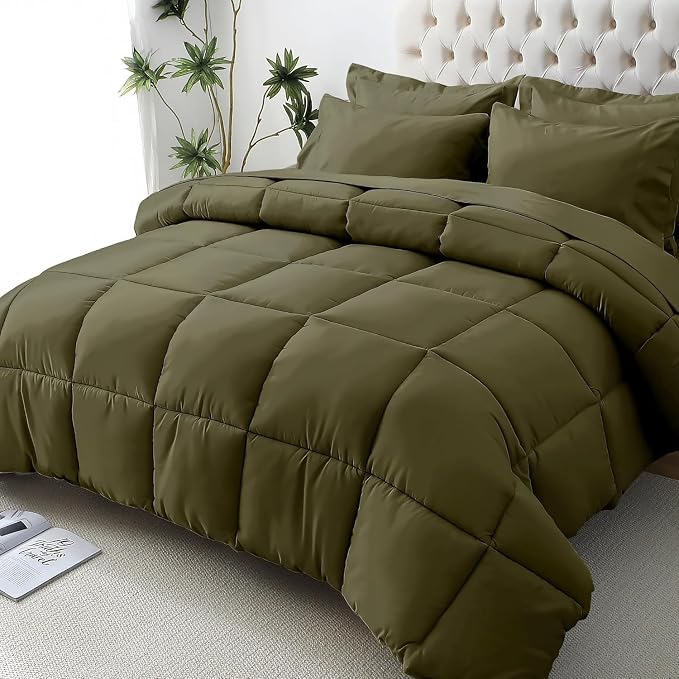 JOLLYVOGUE Queen Comforter Set, Ultra-Soft Bed in a Bag Queen Size 7 Pieces by JOLLYVOGUE