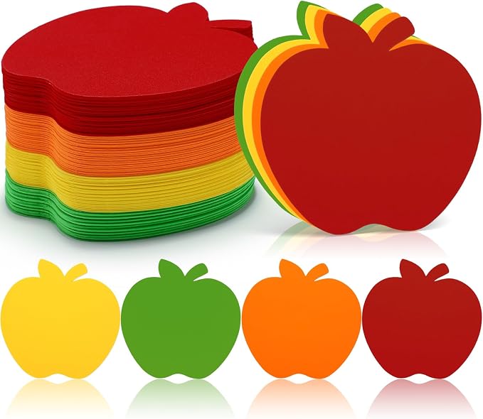 Ireer 48 Pcs Large Foam Apple Cutouts 6 Inch Colorful Apple Shapes Bulletin by Ireer