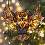 Owl Faux Tiffany Acrylic Suncatcher Stained Glass Effect Window Car Hanging - Image 6
