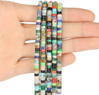 150Pcs 4×2mm Natural Mixed Color Spacer Stone Beads - Image 3