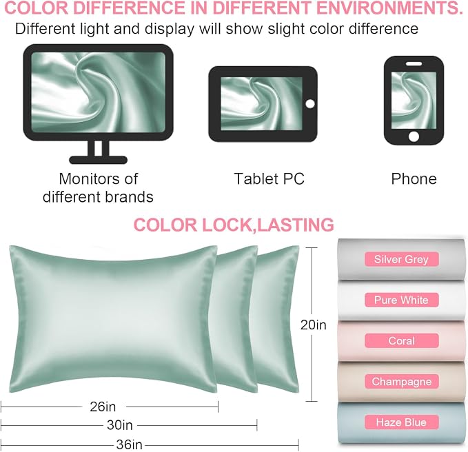 Silk Pillow Cases 2 Pack King Size - Image 7