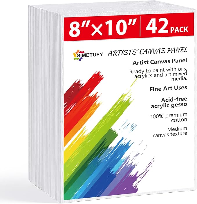 Simetufy 42 Pack Canvas Boards for Painting 8x10 inch Canvas Panels for Kids by Simetufy
