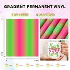Tintnut Gradient Permanent Vinyl 8 Pcs12x10in Green Pink Adhesive Vinyl | - Image 2