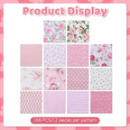 168 Pcs Pink Charm Packs for Quilting 5″ Cotton Quilting Fabric Bundles | 5″ - Image 4