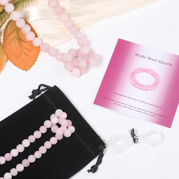 6mm Matte Rose Quartz Bead, 15-Inch Matte Round Loose Stone Beads - Image 2